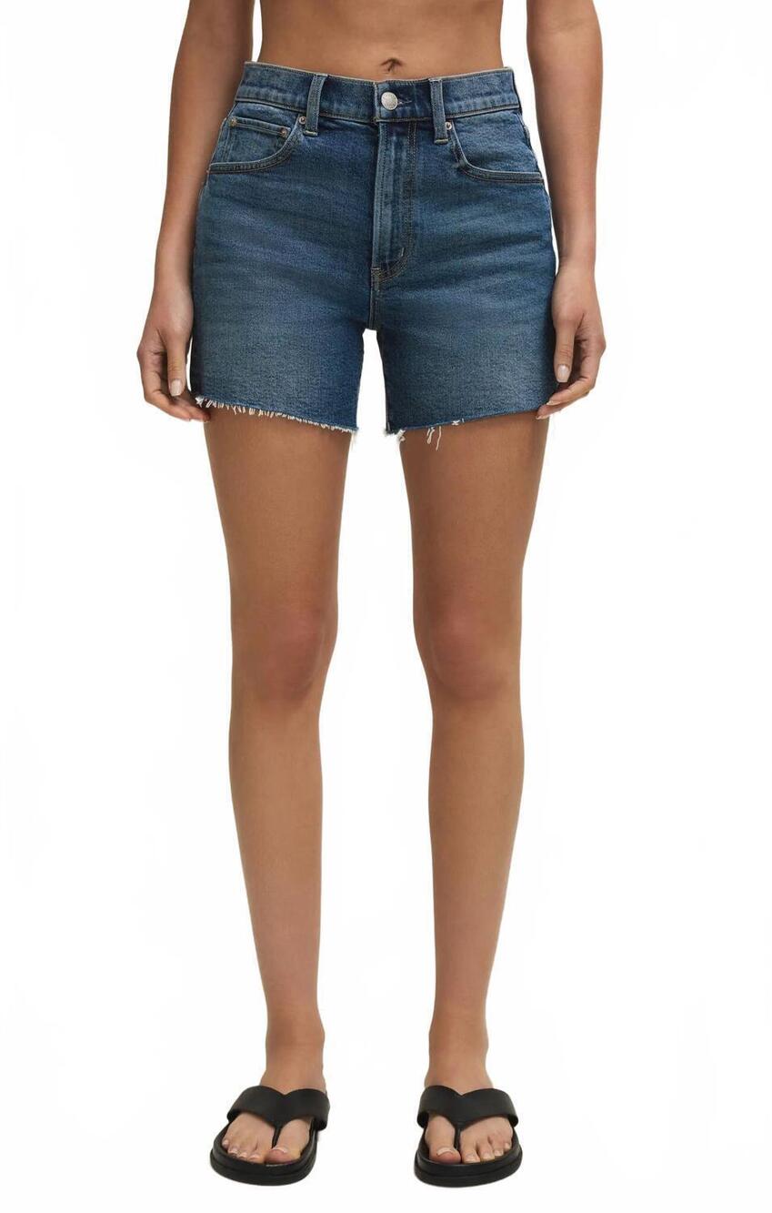 NEW Z SUPPLY women's jonah mid rise relaxed short in medium indigo